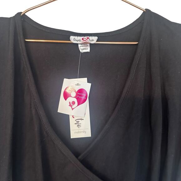 Times Two Maternity black top size small new with tag - Picture 2 of 6